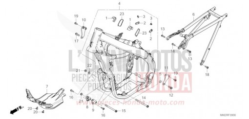 CARROSSERIE DE CHASSIS CRF450RR de 2024